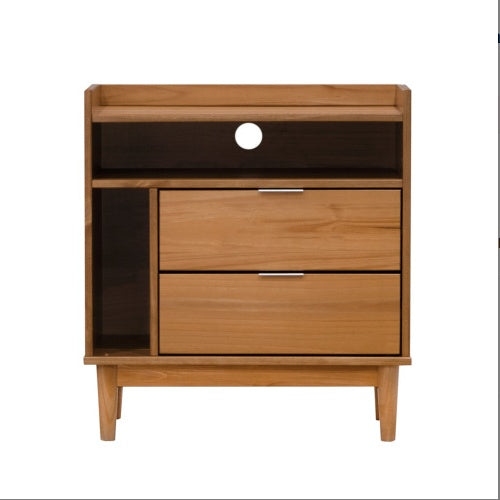 Viva Atelier Hudson Caramel Solid Wood Gallery Nightstand