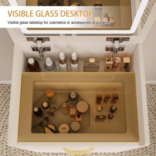 💄 3-in-1 Vanity Desk with Open-Top Mirror – Elegant & Space-Saving Makeup Vanity Set
