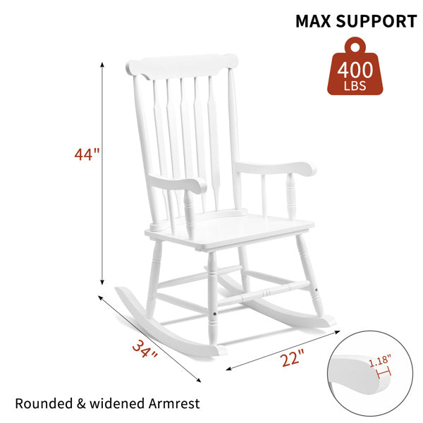 White Poplar Windsor Wood Rocking Chair