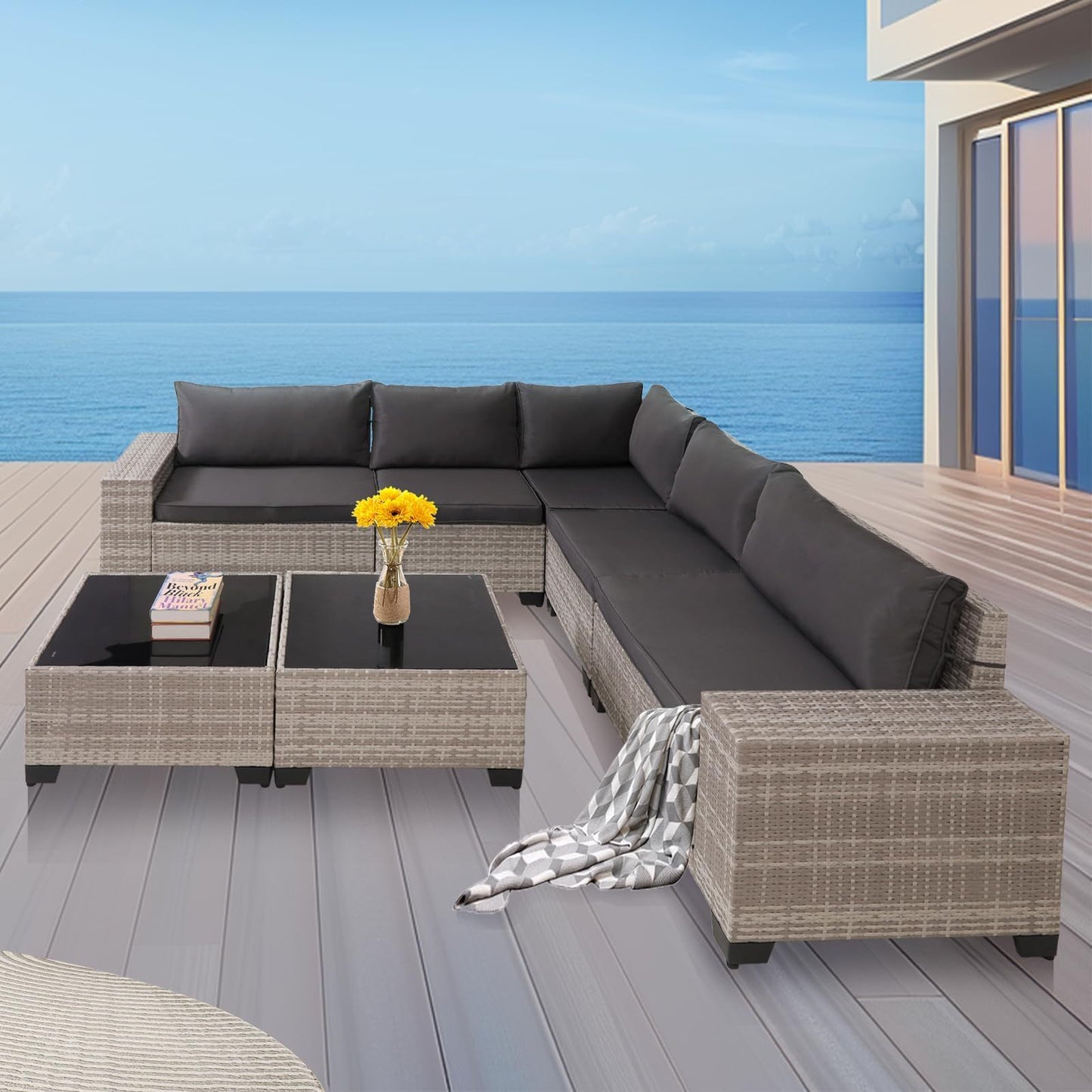 Viva Smart Living Collection: 7‑Piece Outdoor Wicker Patio Set