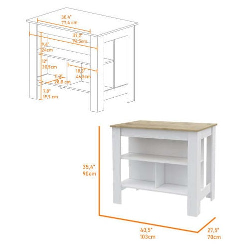 Viva Smart Living Collection: Burlingame 2-Piece Kitchen Island & Wall Cabinet