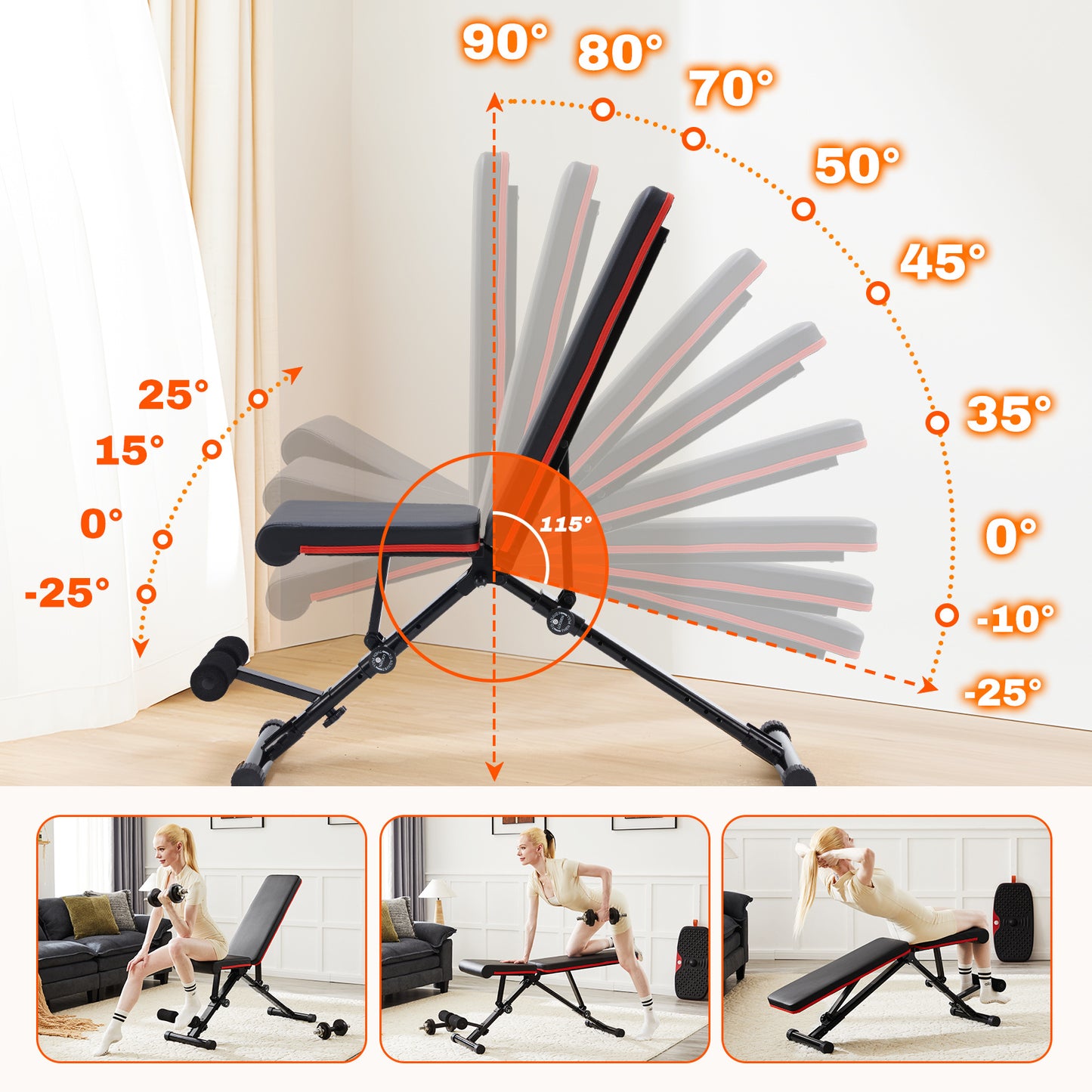 Viva Smart Living Collection: Adjustable Fitness Bench