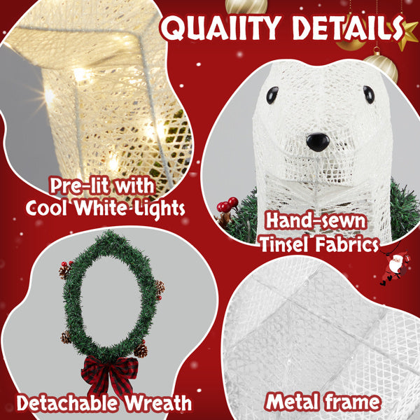 Deer Head Flower Wreath Wall Mounted Warm White Light – Elegant & Cozy Home Décor