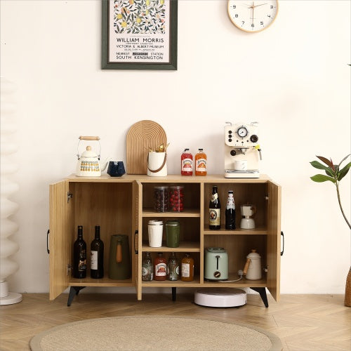 Viva Solara Natural Rattan Three-Door Mesh Cabinet