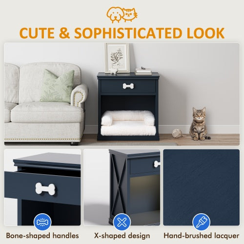 Vintage Small Locker with LED Lights & Pet Bed – A Stylish & Functional Storage Solution