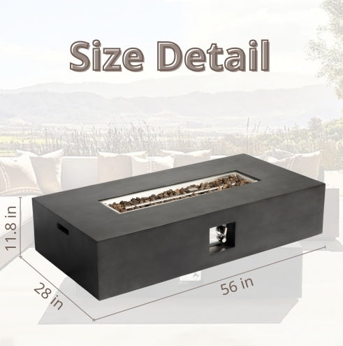 Viva Outdoor Collection: 50,000 BTU Rectangular Gas Fire Pit