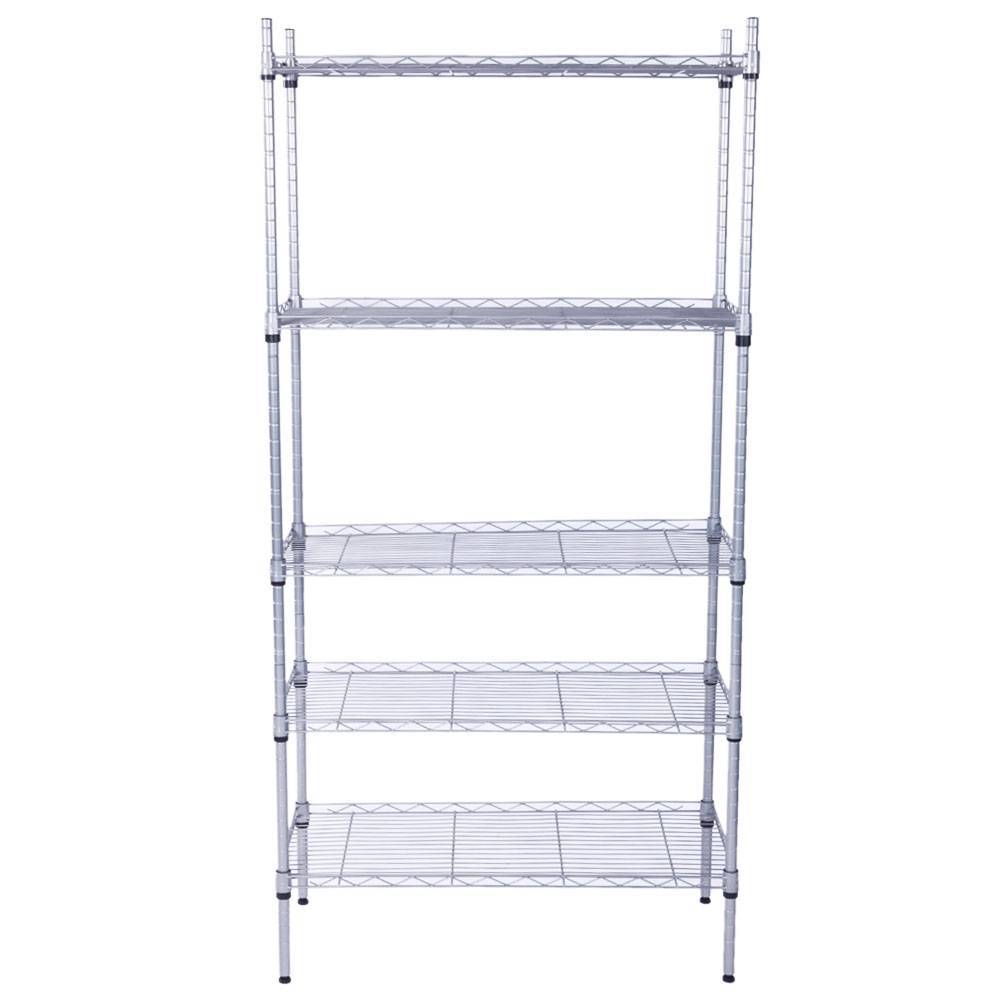 Rectangle Carbon Steel Metal Assembly 5-Shelf Storage Rack Holder Shelves