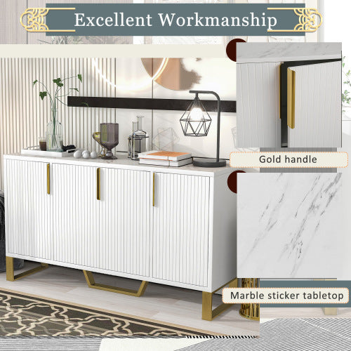 Viva Smart Storage Collection: Modern Four-Door Sideboard Cabinet