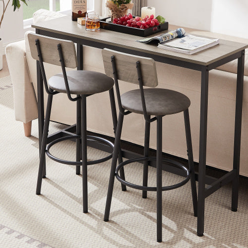 Viva Smart Living Collection: Bar Table Set with 2 PU Bar Stools