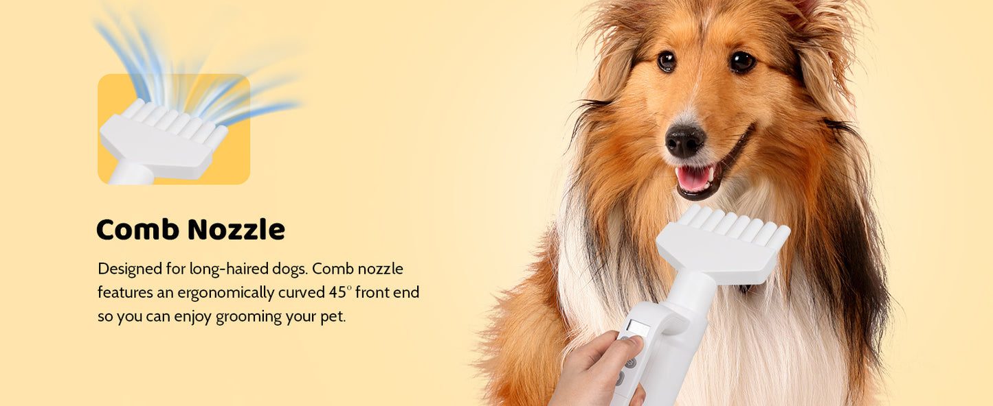 4-in-1 Smart Dog Hair Dryer with Adjustable Speed & Temperature for Cats and Dogs โ High-Speed Negative Ion Technology