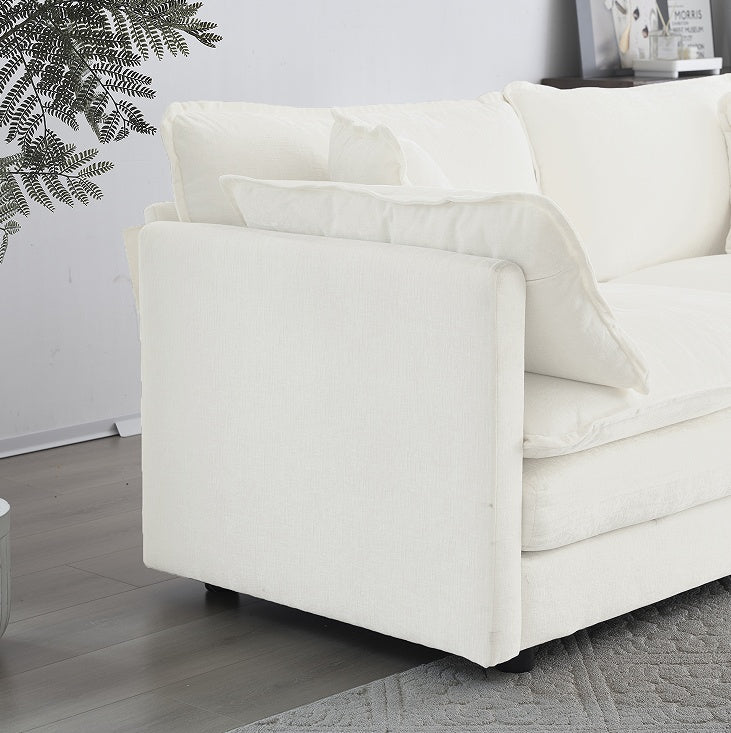 Viva Allegra Modern Fabric Double Sofa with 4 Pillows
