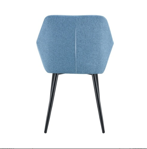 Leisure Modern Living Dining Room Accent Arm Chairs Club Guest With Strong Black Metal Legs, Set Of 2, TEDDY Fabric Beige