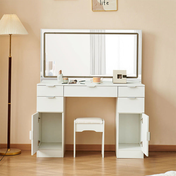 Viva Elite Modern Professional Vanity Set with 3-Mode LED Mirror - The Future of Executive Beauty