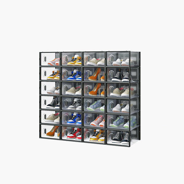Viva Noir 24-Piece Modular Shoebox Storage Set