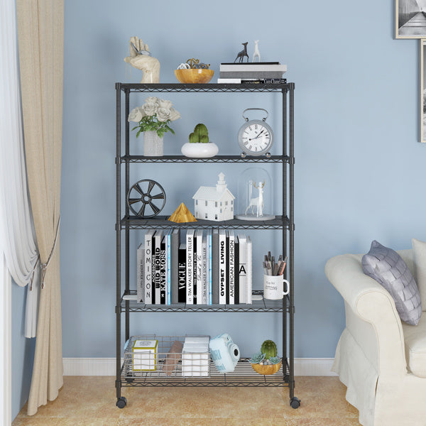 Viva Obsidian Collection: Viva Obsidian Five-Layer Metal Shelf