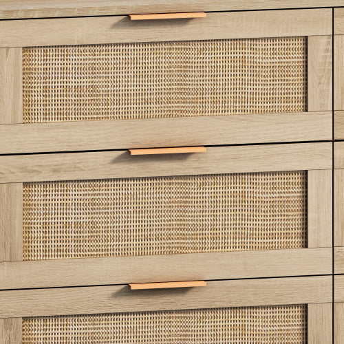 Drawers Rattan Storage Cabinet Rattan Drawer,for Bedroom,Living Room,Natural
