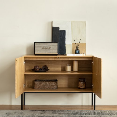 Modern Fiberboard Groove Storage Cabinet β Smart Organization for Your Home