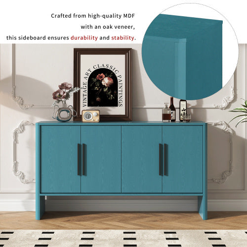 4-Door Retro Storage Cabinet | Large Sideboard with Adjustable Shelves & Mid-Century Design