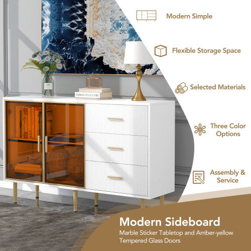 Viva Marquette Marble-Top Buffet Cabinet