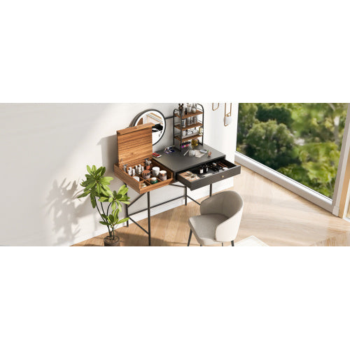 Makeup Vanity Desk with 3-Mode Lighted Mirror & Wireless Charging – The Perfect Beauty Station