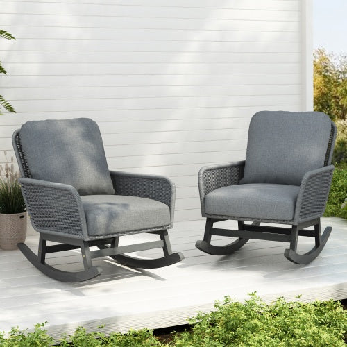 Viva Solace Ivory Wicker Rocking Chair