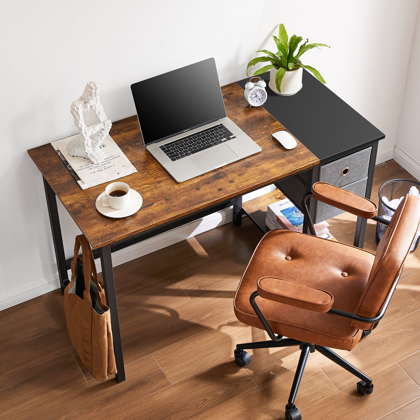 Viva Smart Living Collection: Walnut Computer Desk with Storage Drawer