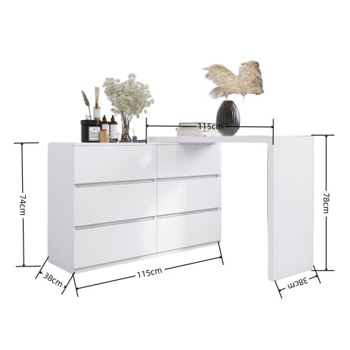 Modern 6-Drawer Chest - Stylish & Functional Storage Solution