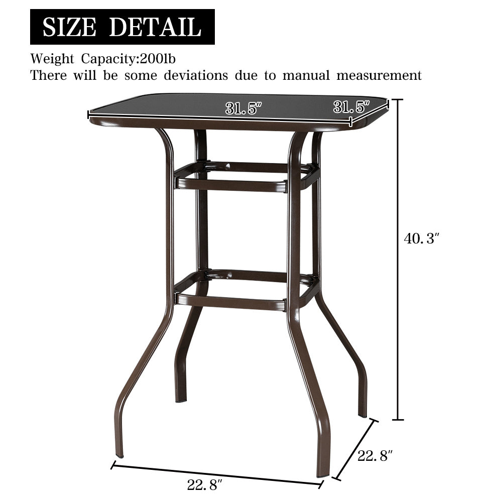 Viva Smart Living Collection: Wrought Iron & Glass High Bar Table