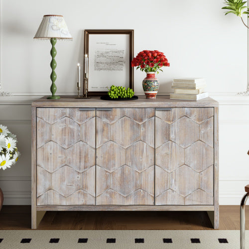 Viva Brielle Farmhouse 3-Door Wood Cabinet