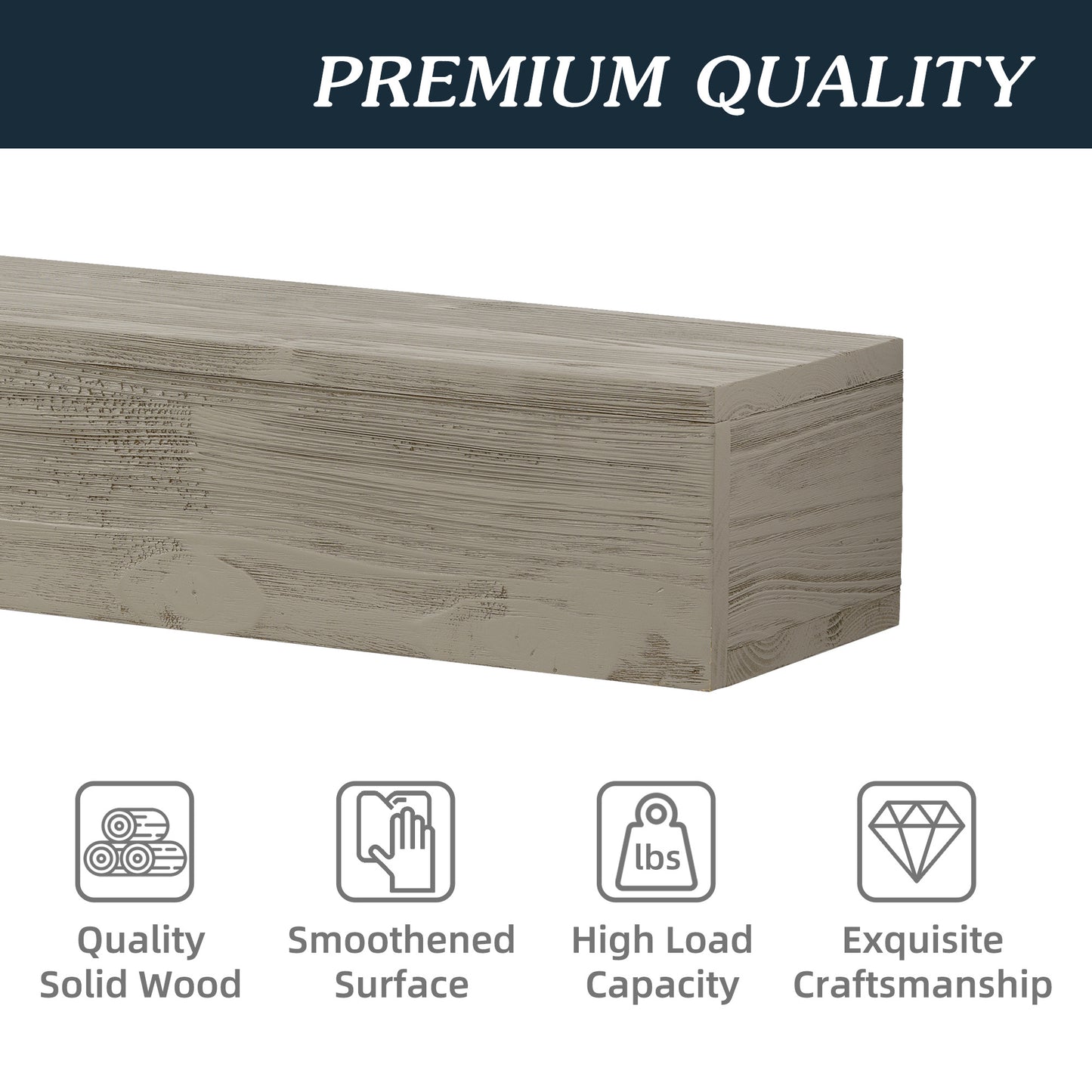 Luxury Wooden Floating Mantelpiece – Stylish & Functional Wall-Mounted Shelf