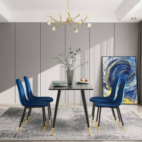 Viva Obsidian Black Modern Kitchen Dining Table