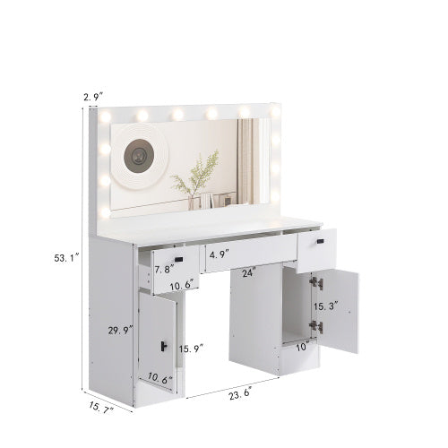 Viva Reflection Collection: Aurora White Illuminated Dresser
