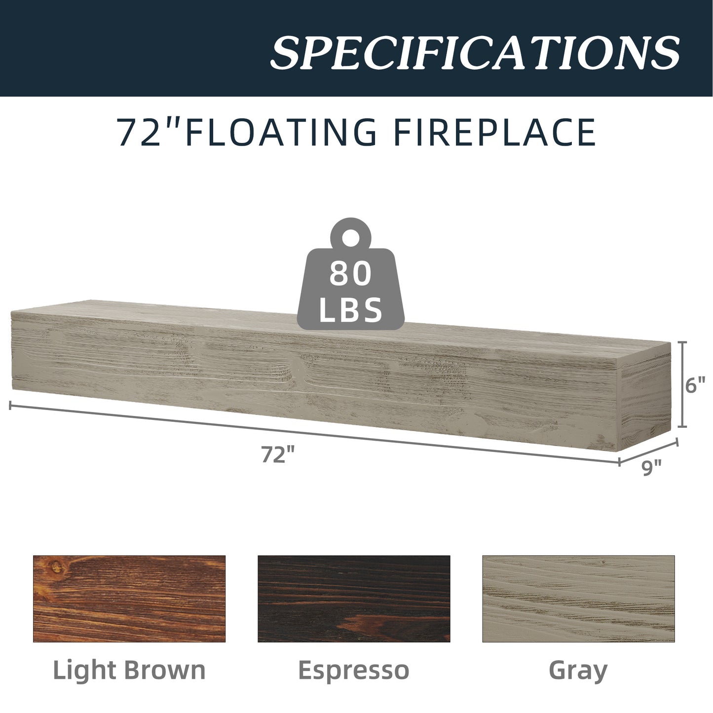 Luxury Wooden Floating Mantelpiece – Stylish & Functional Wall-Mounted Shelf