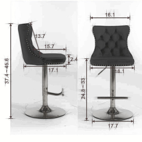 Viva Elite Adjustable Velvet Bar Stools Set – The Future of Elevated Dining