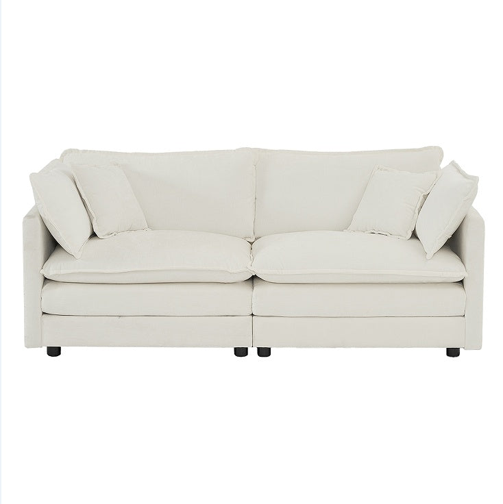 Viva Allegra Modern Fabric Double Sofa with 4 Pillows