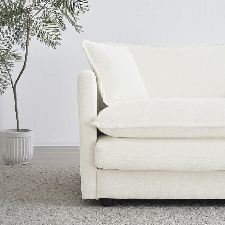 Viva Allegra Modern Fabric Double Sofa with 4 Pillows