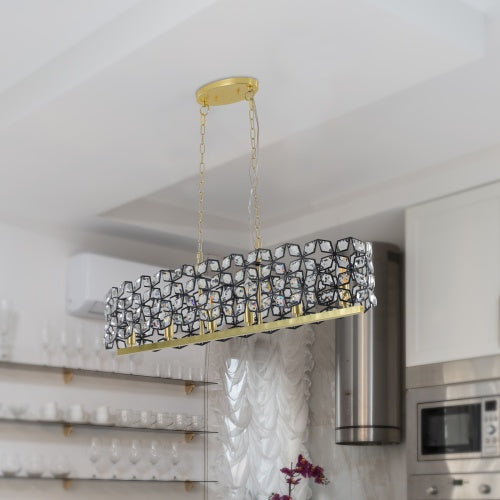 Modern Champagne Gold Oval Crystal Chandelier – A Statement of Luxury and Elegance