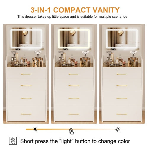 💄 3-in-1 Vanity Desk with Open-Top Mirror – Elegant & Space-Saving Makeup Vanity Set