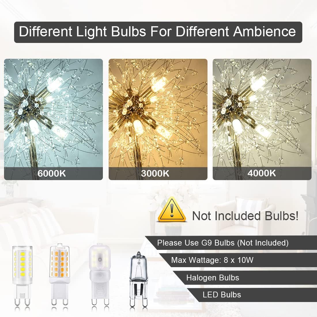 Modern Crystal Floor Lamp - 69-inch Tall Elegant Standing Lamp for Bedroom & Living Room Decor