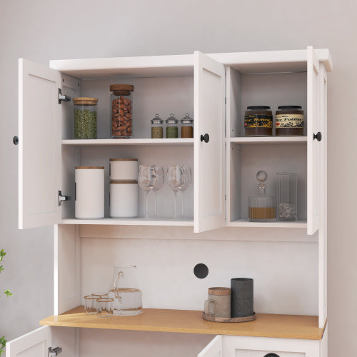 Viva Atelier Aurora White Freestanding Microwave Storage Cabinet