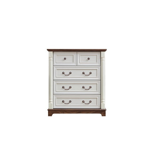 Farmhouse-Style 5-Drawer Dresser Chest – Rustic Wooden Storage Organizer for a Stylish & Clutter-Free Home