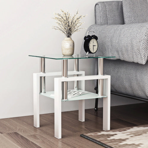 Modern Tempered Glass Tea Table - Elevate Your Living Room with Contemporary Elegance