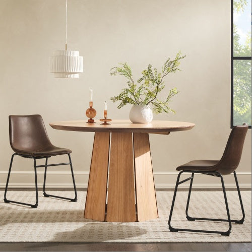 Viva Solara Cerused White Round Dining Table