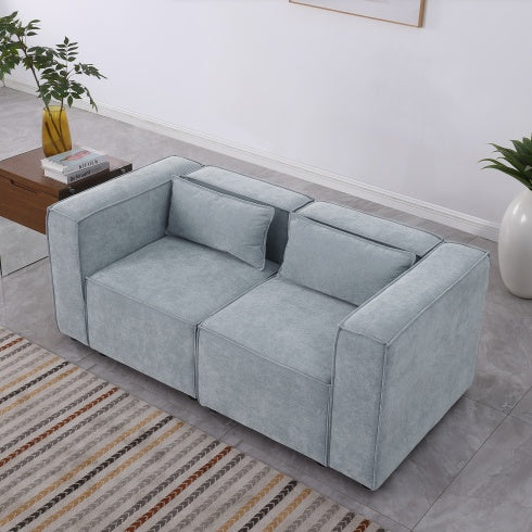 Viva Astrid Modular Sofa in Warm Beige Chenille