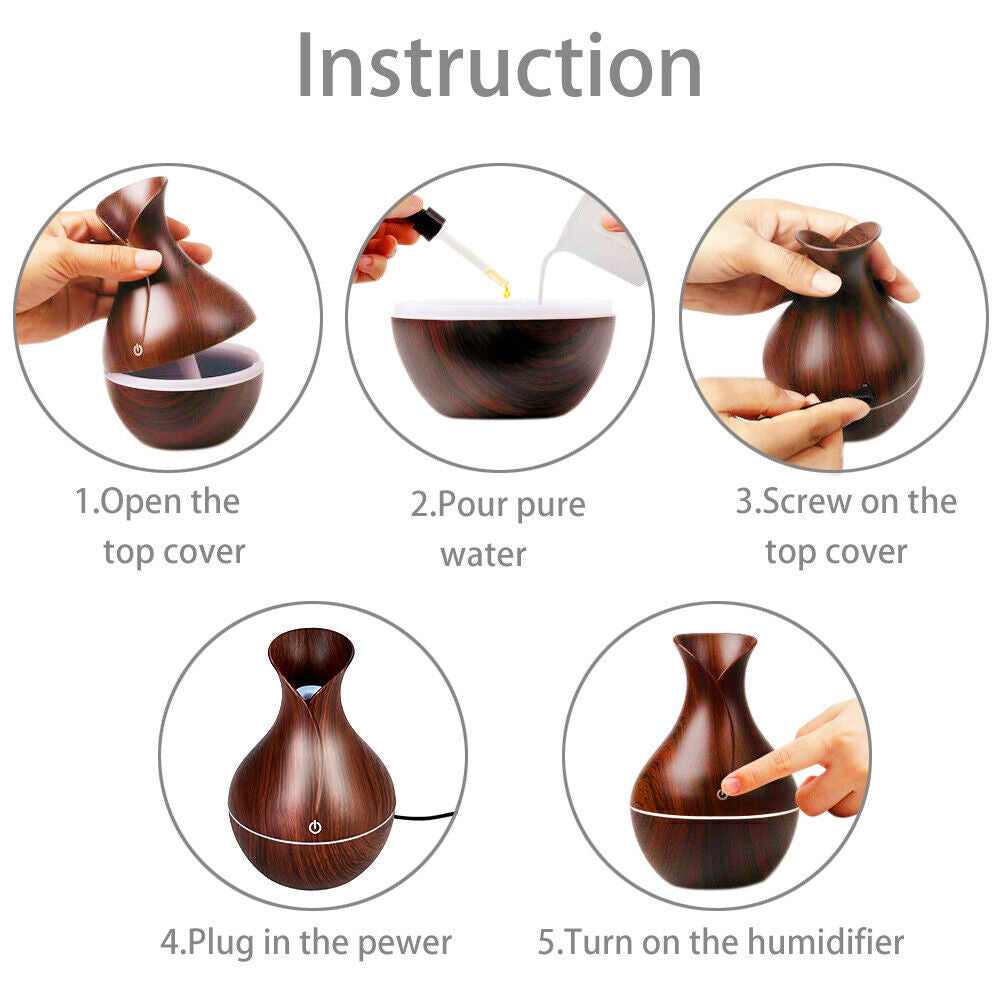 LED Ultrasonic Aroma Humidifier & Essential Oil Diffuser – Elevate Your Home with Relaxing Aromatherapy