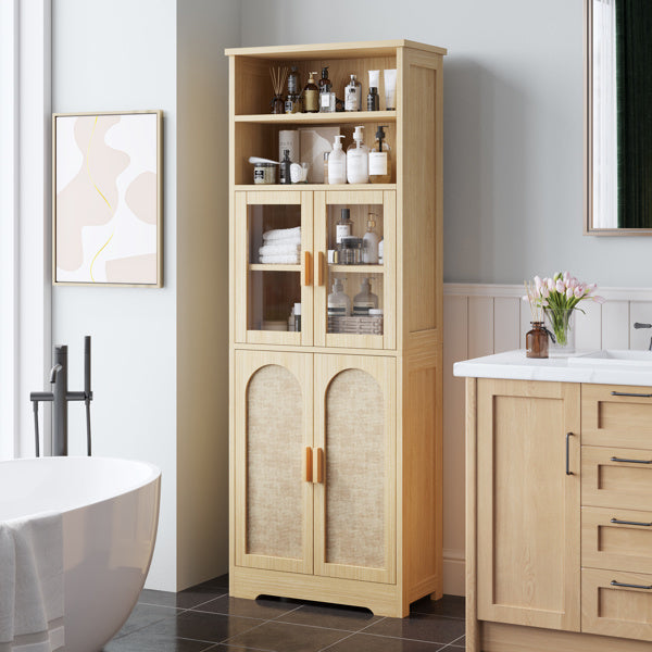 Viva Lino Rattan Display Cabinet – Where Function Wears Texture