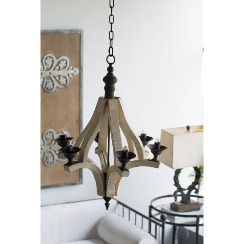 6-Light Wood Chandelier with Adjustable Chain – A Perfect Blend of Rustic and Modern Elegance