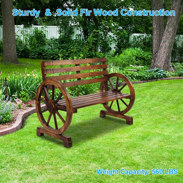 Viva Roue Collection: Viva Roue Carbonized Wood Wheel Bench