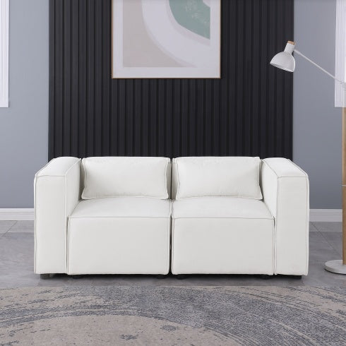 Viva Astrid Modular Sofa in Warm Beige Chenille
