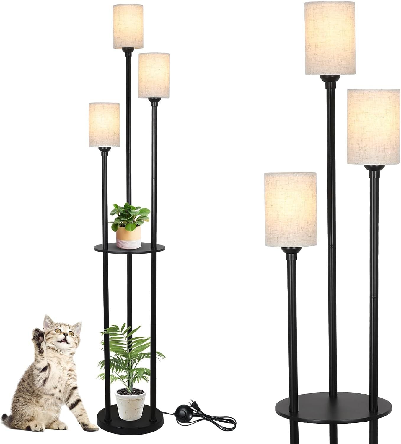 Modern Floor Lamp with Shelves – Stylish & Functional Lighting for Any Space